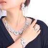 Luxury Full Diamond Set Chain Knot Wedding Dress Banquet Zircon Necklace Earrings Bracelet Ring Four-Piece Set