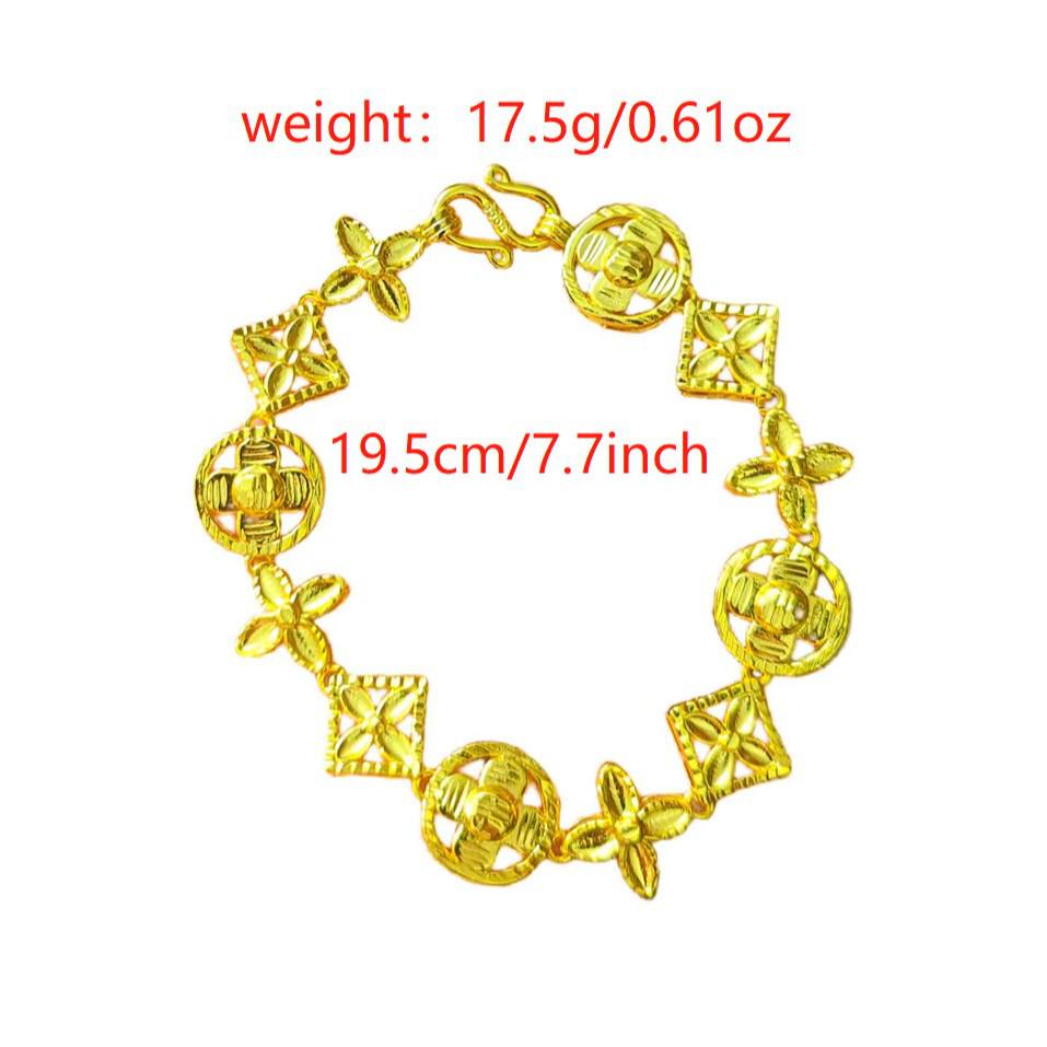 Elegant Four-Leaf Clover Gold-Plated Bracelet: High-End Fashion for Men and Women