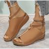 Clogs Wedge Fashion Womens Shoes 2025 Large Size Female Sandal Platform Luxury Big Summer Girls New Low Beige Comfort PU Scandal