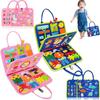 Toddler Busy Board Activity Baby Sensory Montessori Toys With Buckles Educational Travel Toys for Learning Fine Motor Skills