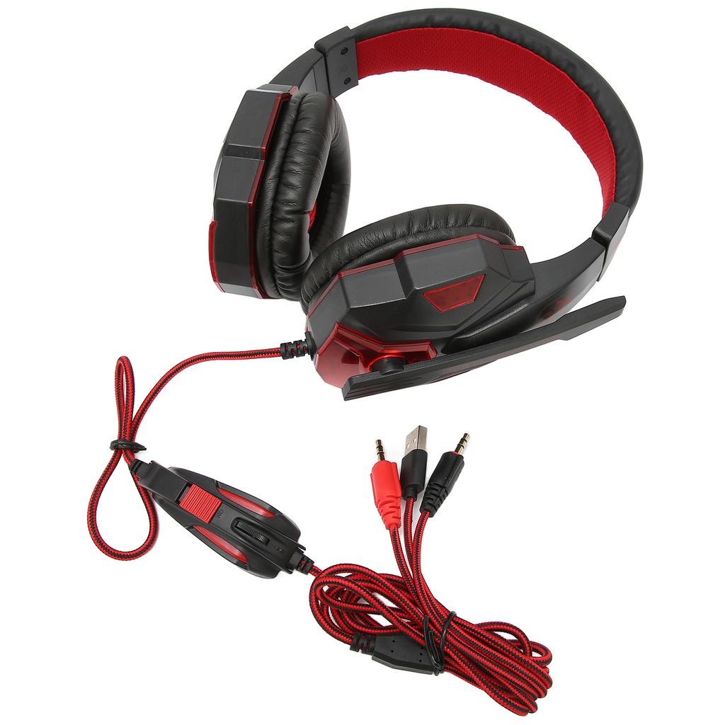 Gaming Headset Luminous Adjustable Volume 3.5mm Gaming Headset with Microphone for PC