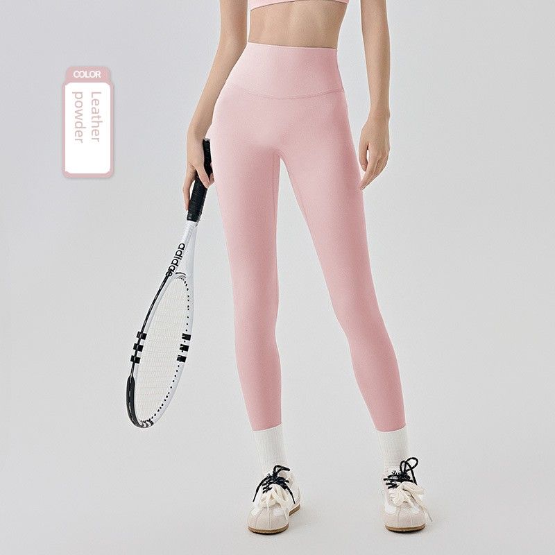 

Lu Same Style Nude Feel Seamless Hyaluronic Acid Yoga Pants Women s High Waist Peach Hip Raise Exercise Workout Pants Tights Skin powder XL