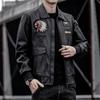 European and American men's PU leather jacket men's lapel embroidered locomotive clothing spring and autumn men's casual trendy leather jacket