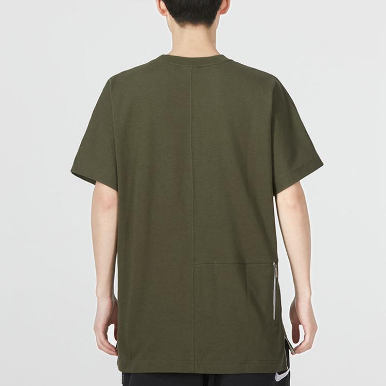 Nike Logo Sport Breathable Round Neck Short Sleeve T-Shirt Men Tops Army-Green DD7019-326