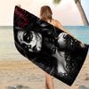Serviette de plage Crâne Gothique Imprimé Floral Séchage Rapide Protection Solaire Couverture de Plage Pour l'Été Extérieur
