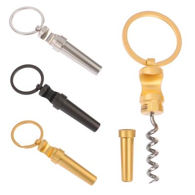 Apribottiglie multifunzionale in lega di zinco 3 in 1, portachiavi, mini apribottiglie portatile per vino e birra, cavatappi in legno, utensili da cucina