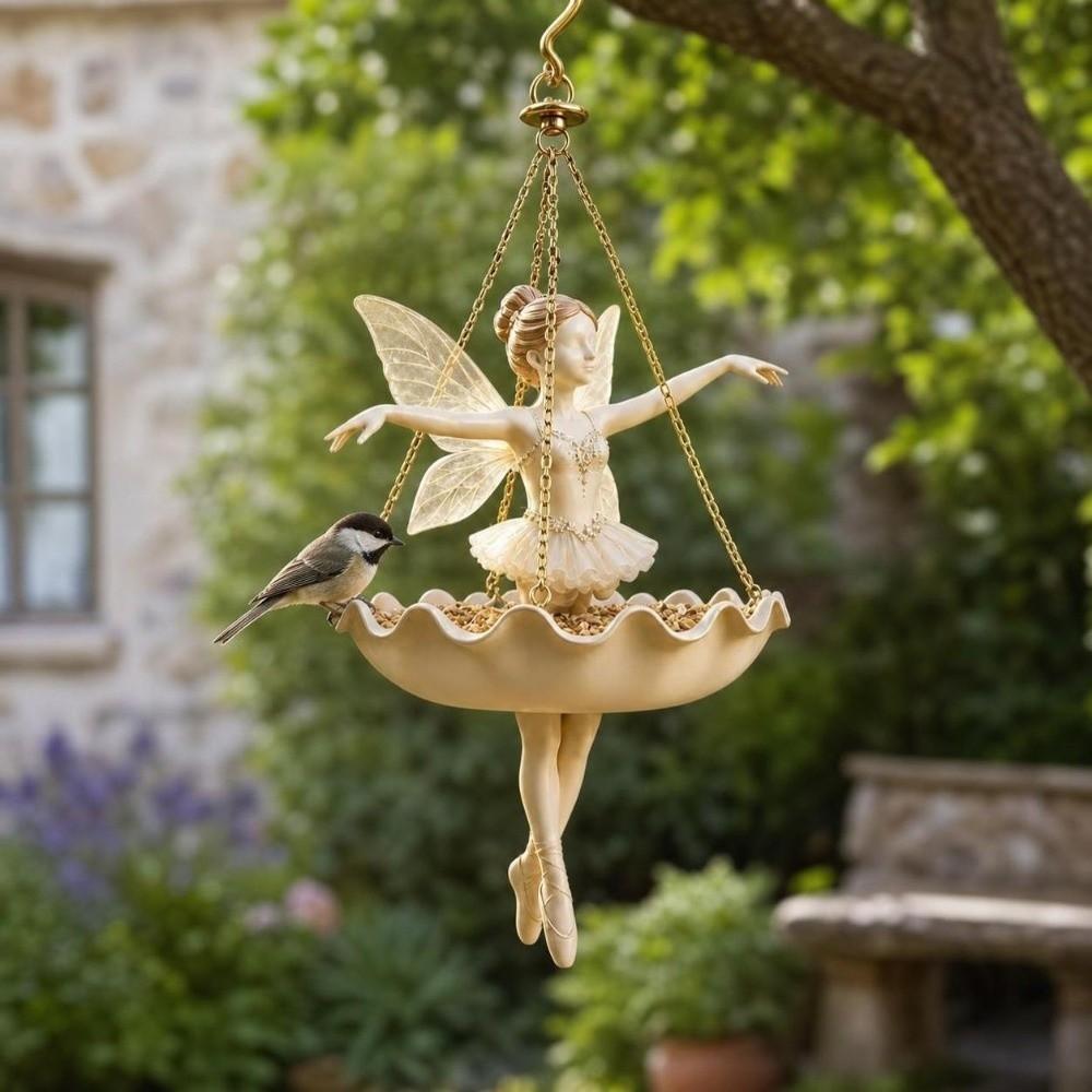 Resin Ballet Dancer Hanging Planter Elegant Vintage Fairy Flower Pot Creative Decorative Statue Flower Container