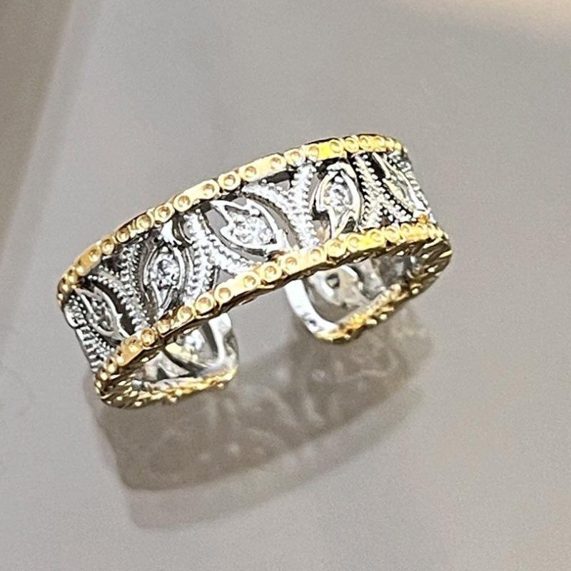 Vintage-Style French Brushed Flower Ring – Luxury Women's Fashion Jewelry