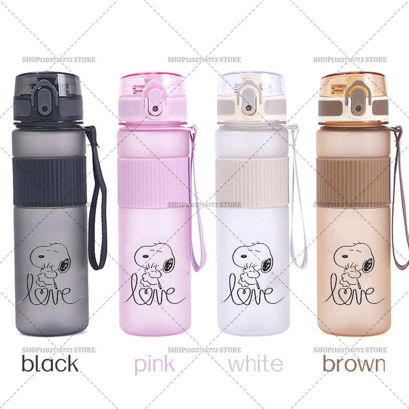 550ml Snoopys Water Bottles Cute Cartoon Drinking Cup Portable Cups Women High Quality Sport Leak Proof Mug Bottle Birthday Gift