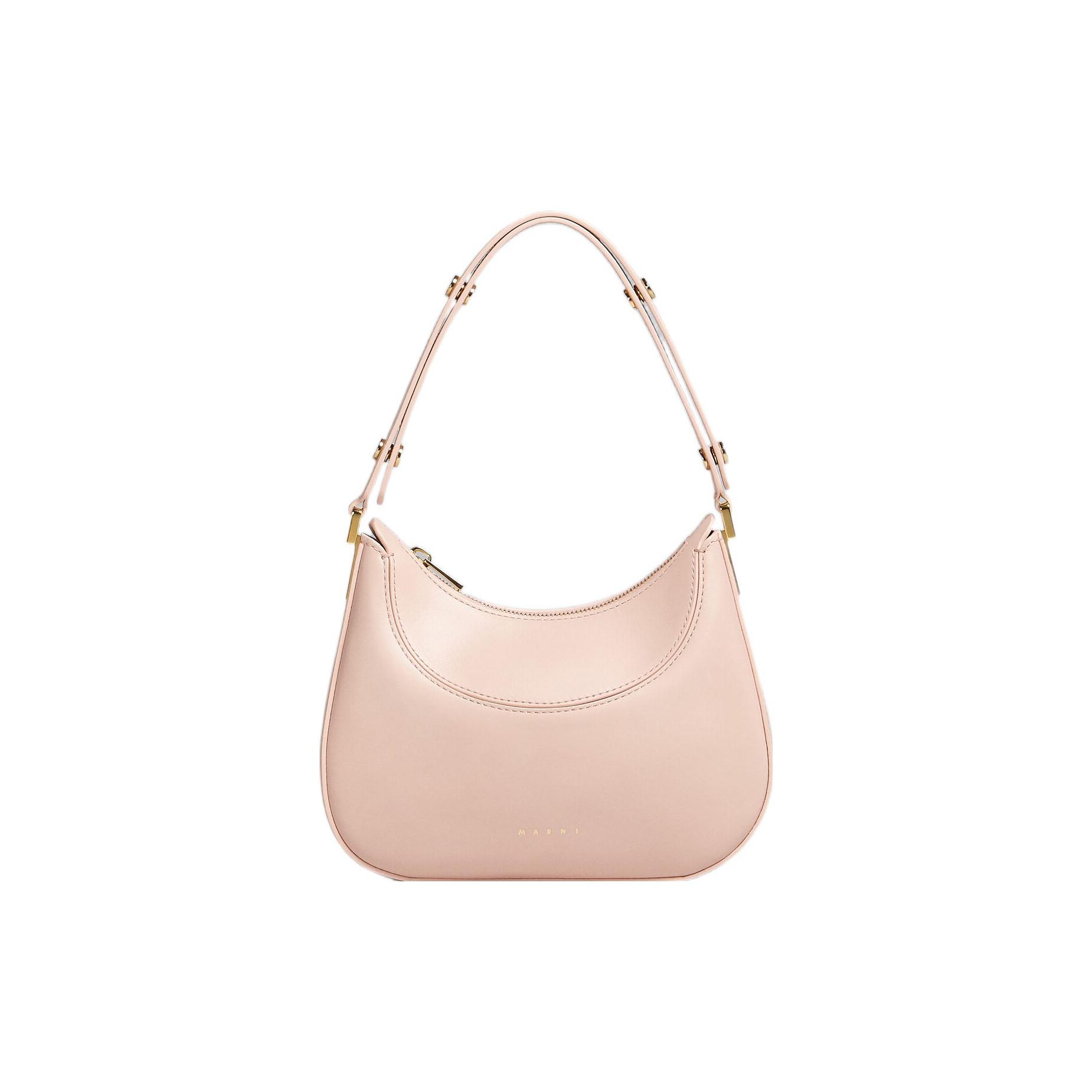 

Marni Milano Gold Print Logo Zipper Closure Leather Tote Shoulder Bag Women Bags Light-Pink BMMP0103U0LV58900C33 Basic Set (Bag+Dust Bag)