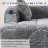 Comfortable Chaise Longue Sofa, No Assembly Required, Soft Sofa with Cushion, Side Pockets for Remote Control and Mobile Phone, Neat and Stylish, Gray