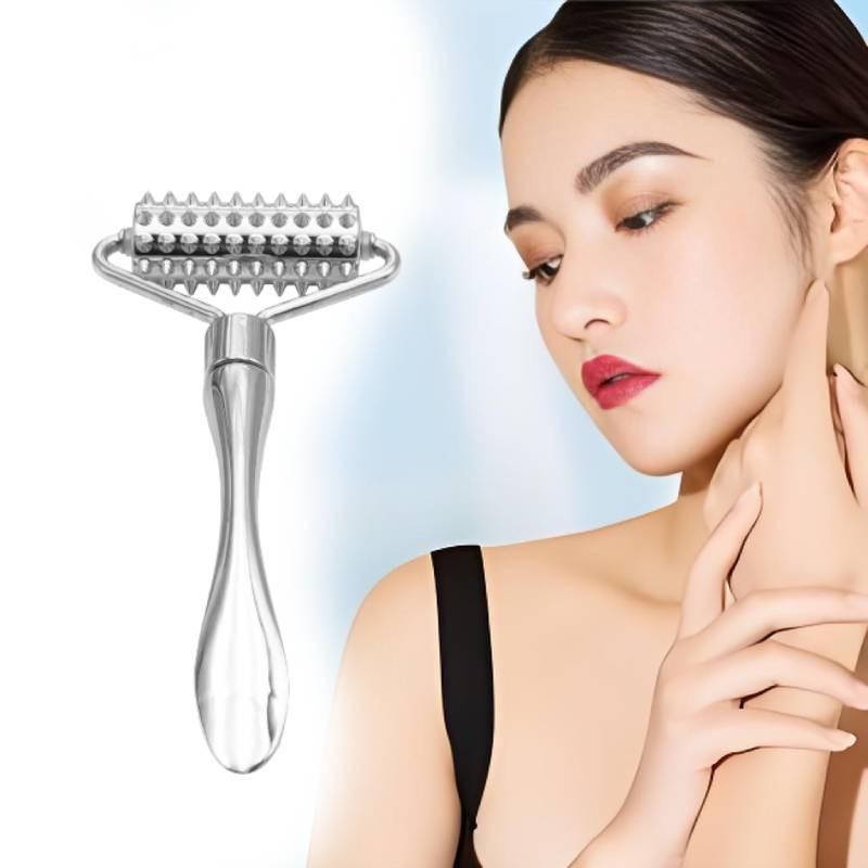 Premium Metal Eye Cream Roller Massager With Microneedle Design For Facial Beauty