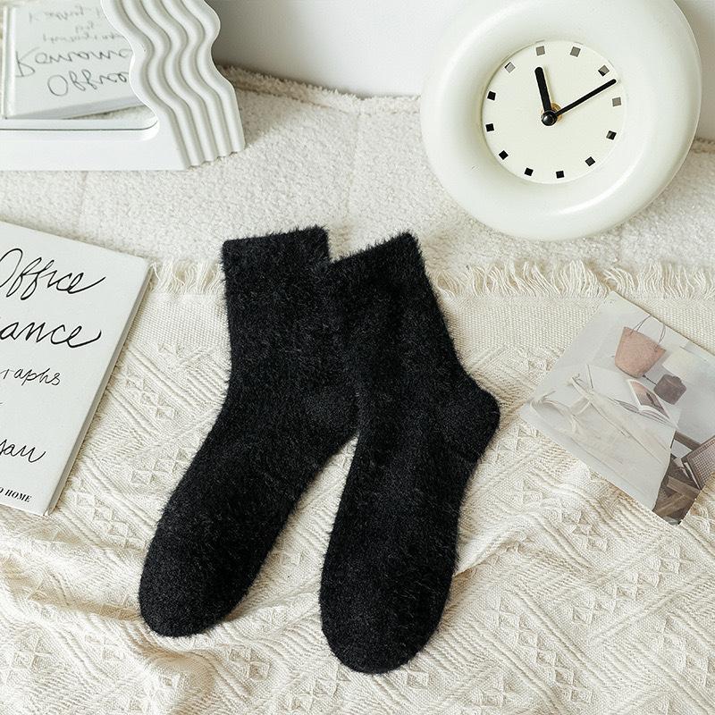 Fleece Lined Thickened Mink Velvet Socks With Soft Fluffy Feel And Warm Retention Perfect For Cold Winter Home Use