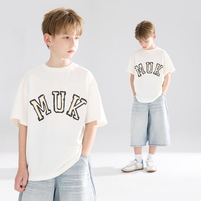 Mucmukn Kids  7A Antibacterial Crayon Letter Cotton T-Shirt 130