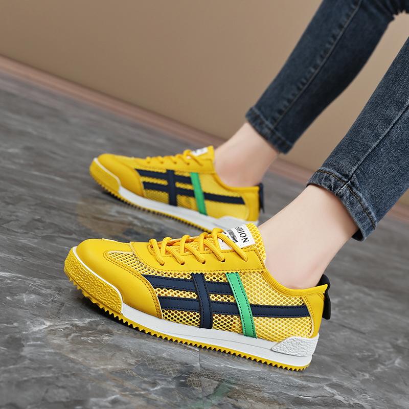 MCTIN Dámské ležérní tenisky Patchwork Smíšené barvy Šněrovací Boty s kulatou špičkou Dámské baleríny Ručně vyráběné Pánské boty