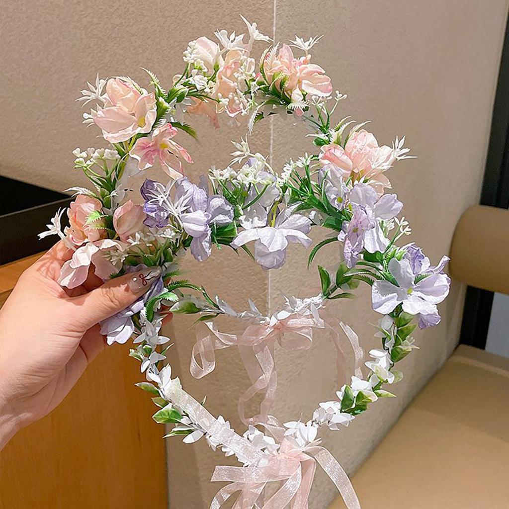 Women's Garland Flower Hairband Durable Photography Flower Design Hairband for Women Party Hairstyle Making
