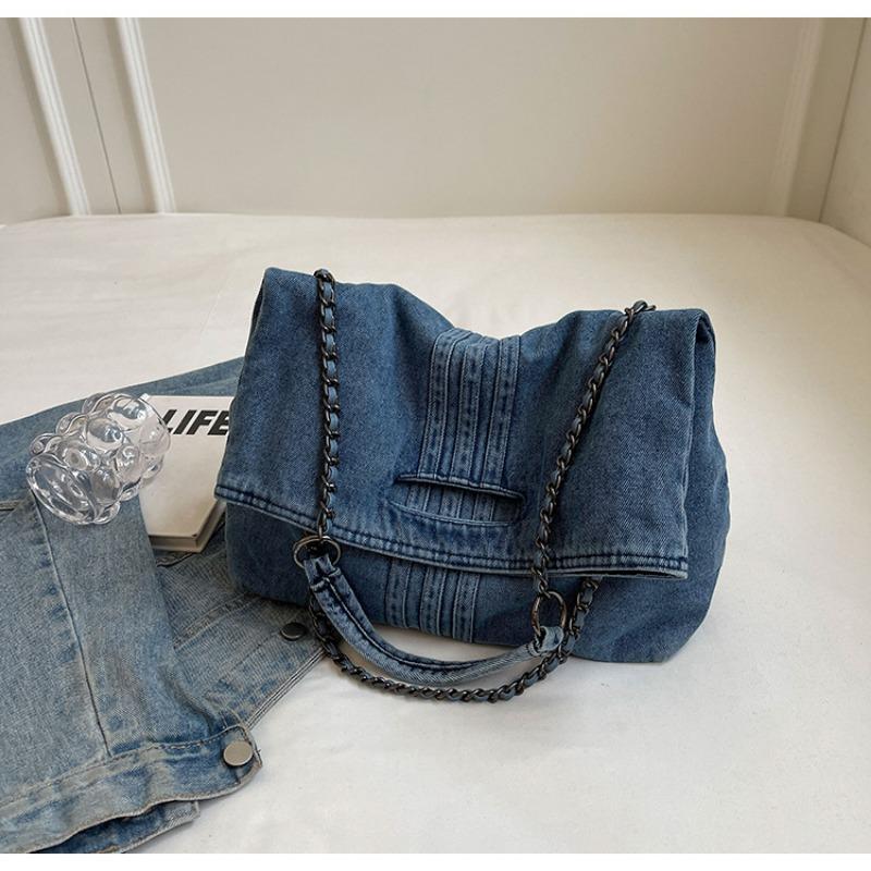New Style Large Capacity Commuter Bag for Women, Fashionable Denim Tote Bag