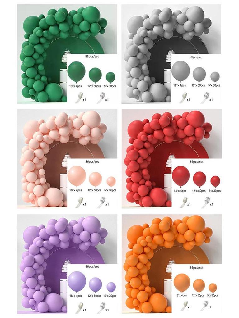 Conjunto de Balões Macarons Matte e Metálicos para Decorações de Festa de Aniversário Multicena