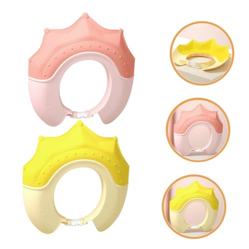 2 Pack Kids Waterproof Shower Cap, Adjustable Ear Protection, Colorful Headband Design, Lightweight & Practical Bathing Cap for Toddlers