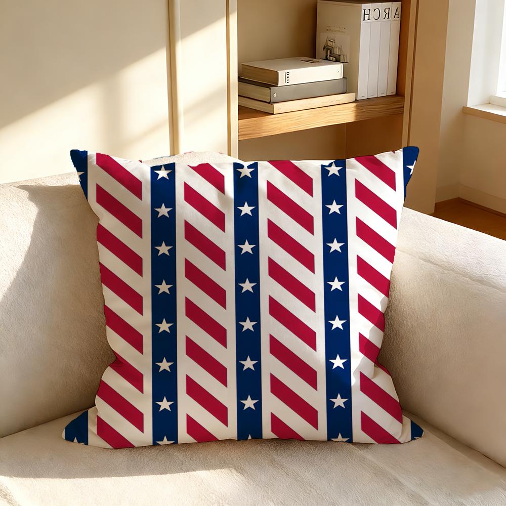 PAmerican Flag Style Cushion Cover Square Vintage Soft Sofa Cushion Cover Home Decor Protective Pillowcase