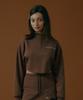 Empebeu Heritage Half-Zip Crop Sweatshirt Brown