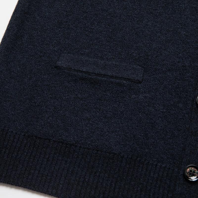 Yiliteng Men's V-Neck 100% Wool Cardigan Sweater