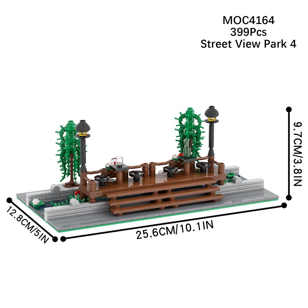 MOOI Stadt Öffentliche Einrichtungen Mobile Toiletten Telefonzellen Mülleimer Schaukelstühle Modellbausteine Montessori-Spielzeug MOC-Bausteine