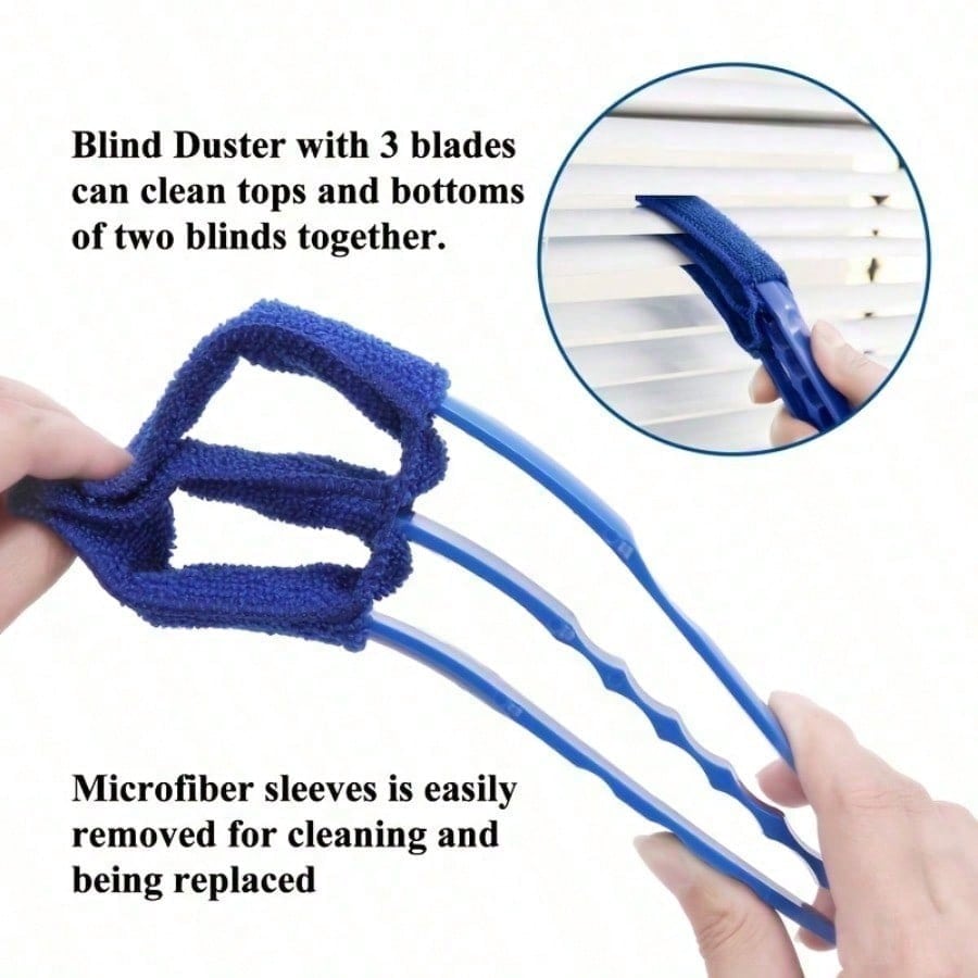 Reusable Window Cleaner - Easy To Use And Washable - For Blinds, Blinds, Curtains, Etc. - Removable And Washable Dust Brush