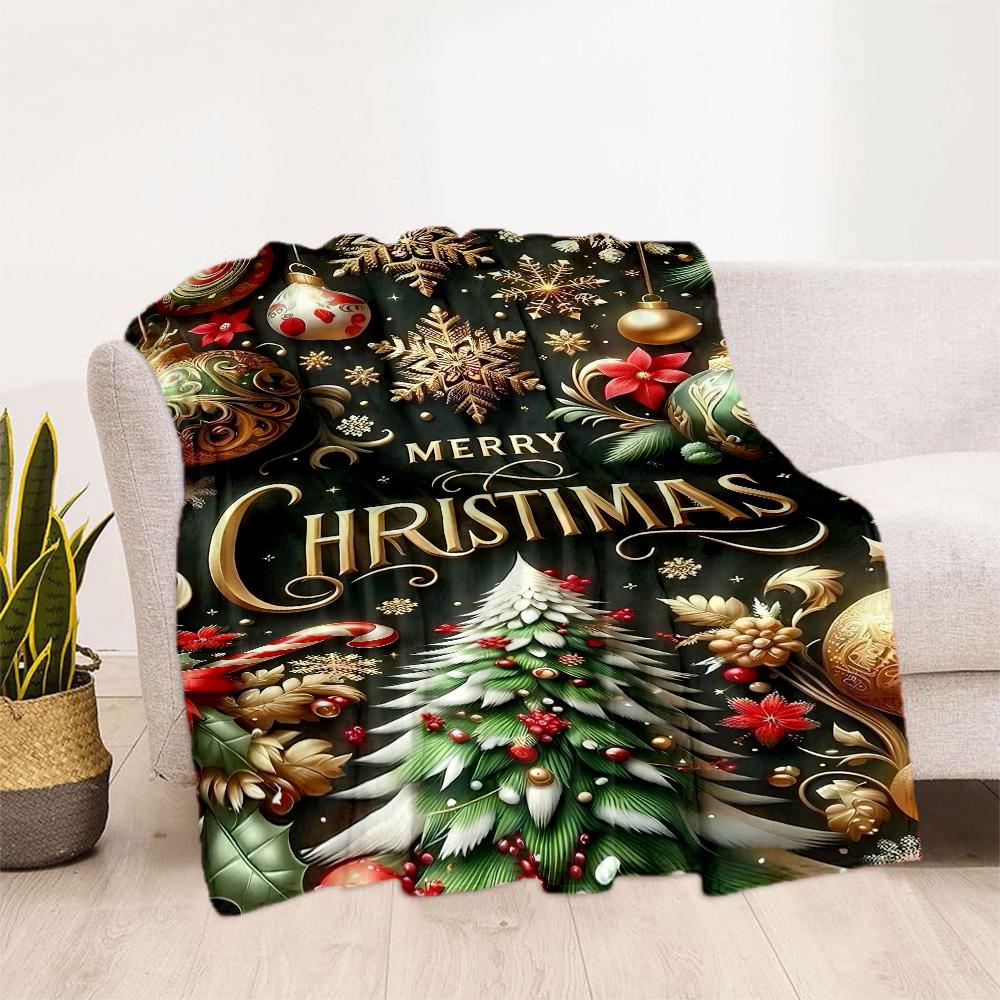 Christmas 350 Blanket Ultra-Soft Great for Bed Office Chair Seaside for All Occasions Digital Print Birthday Christmas Gift Blanket