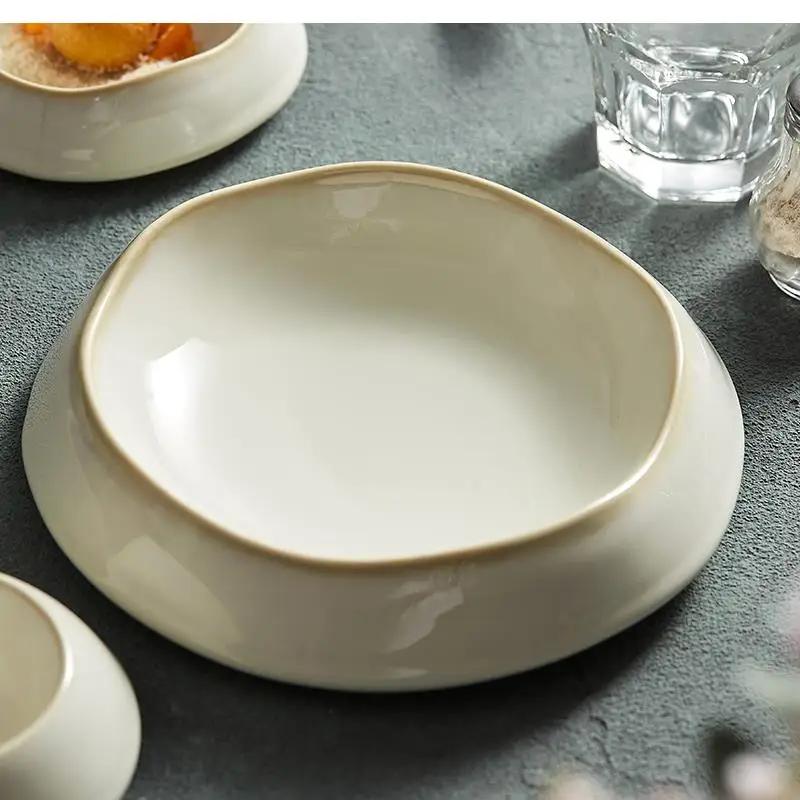 High Class Ceramic Deep Western Food, Pasta Bowl, Dessert Plate, Restaurant Dishes, Salad Decorative Kitchen Tableware