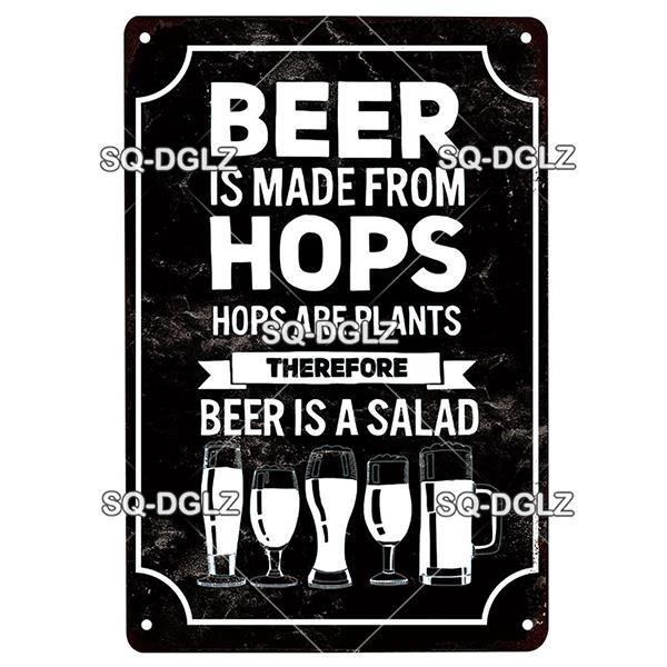 SQDGLZ Vintage Beer Tin Sign  Retro Metal Poster for Bar Wine Cocktail Kitchen Wall Decor  Classic Metal Plaque  Wall Sticker