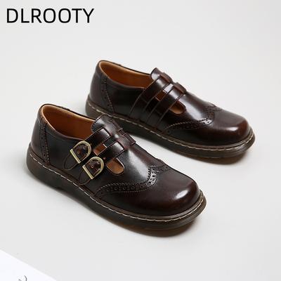 Fashion Women Flat Casual Loafers Shoe Ladies Flat Fashion Vintage British Leather Oxford Loafers Fashion Designer Leather Slip On Shoes