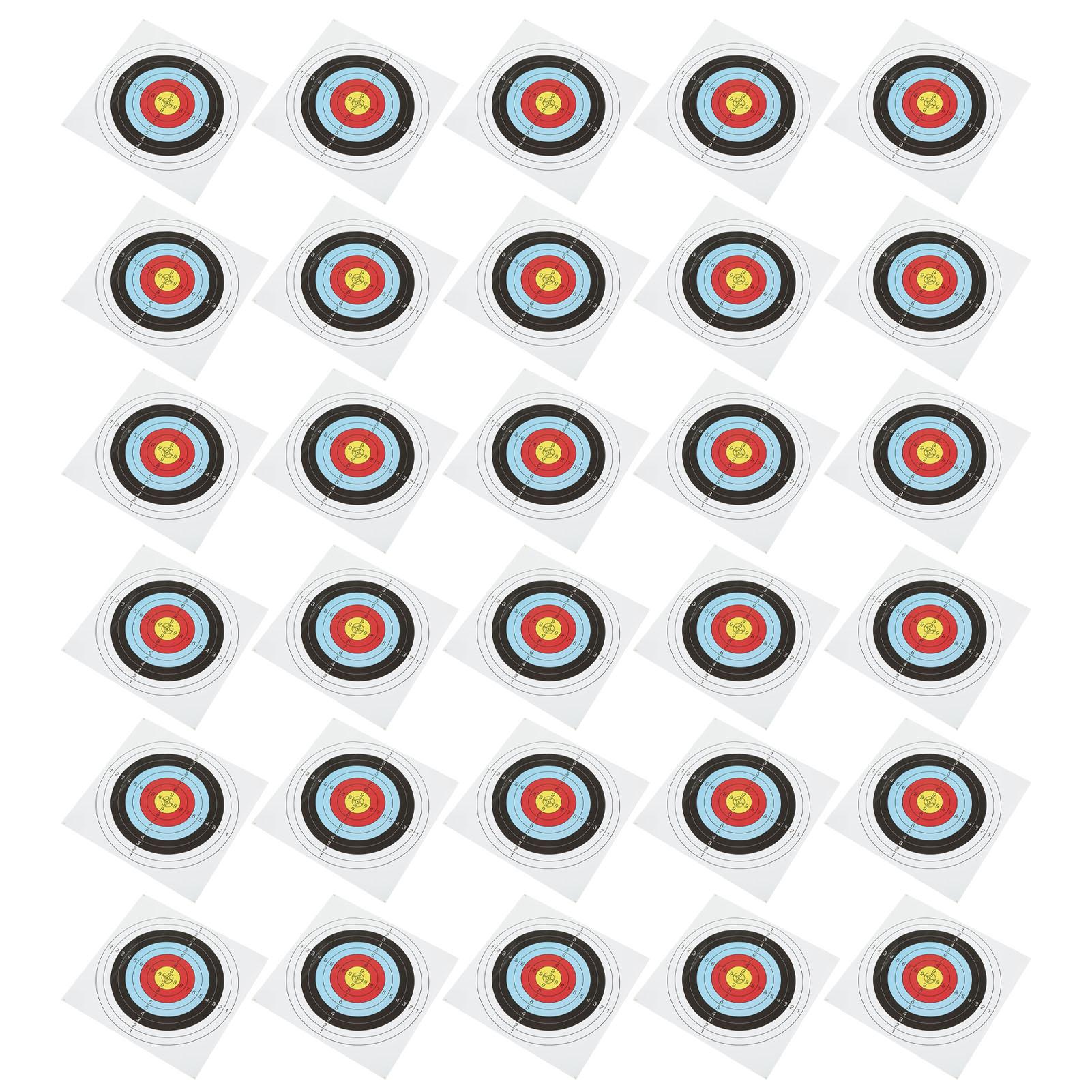 

30 PCS Archery Target Paper Recurve Compound Pulley Bow Full Ring Shooting Target Papers