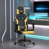 Gaming Chair In Black and Gold Artificial Leather