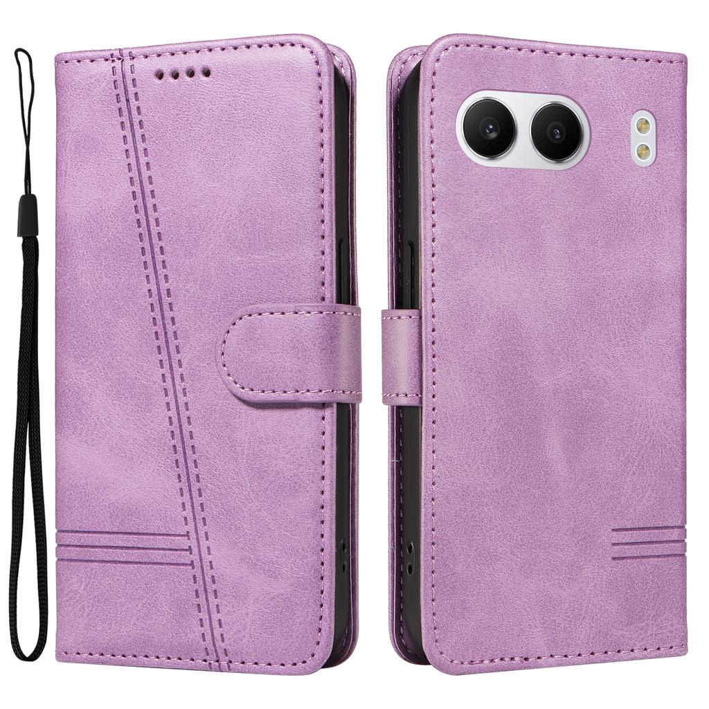 For OnePlus Nord 4 Case Flip Wallet T-Shape Lines Leather Phone Cover