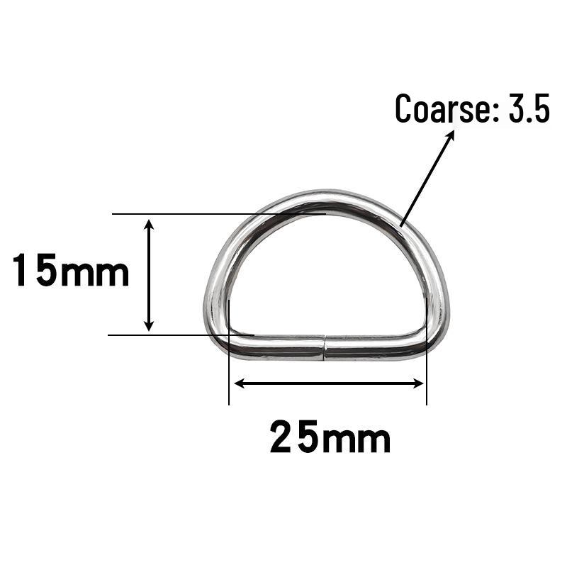 Metal D-Ring Buckle for Bags and Suitcases: Semi-Circular Iron Hardware for Clothing Accessories