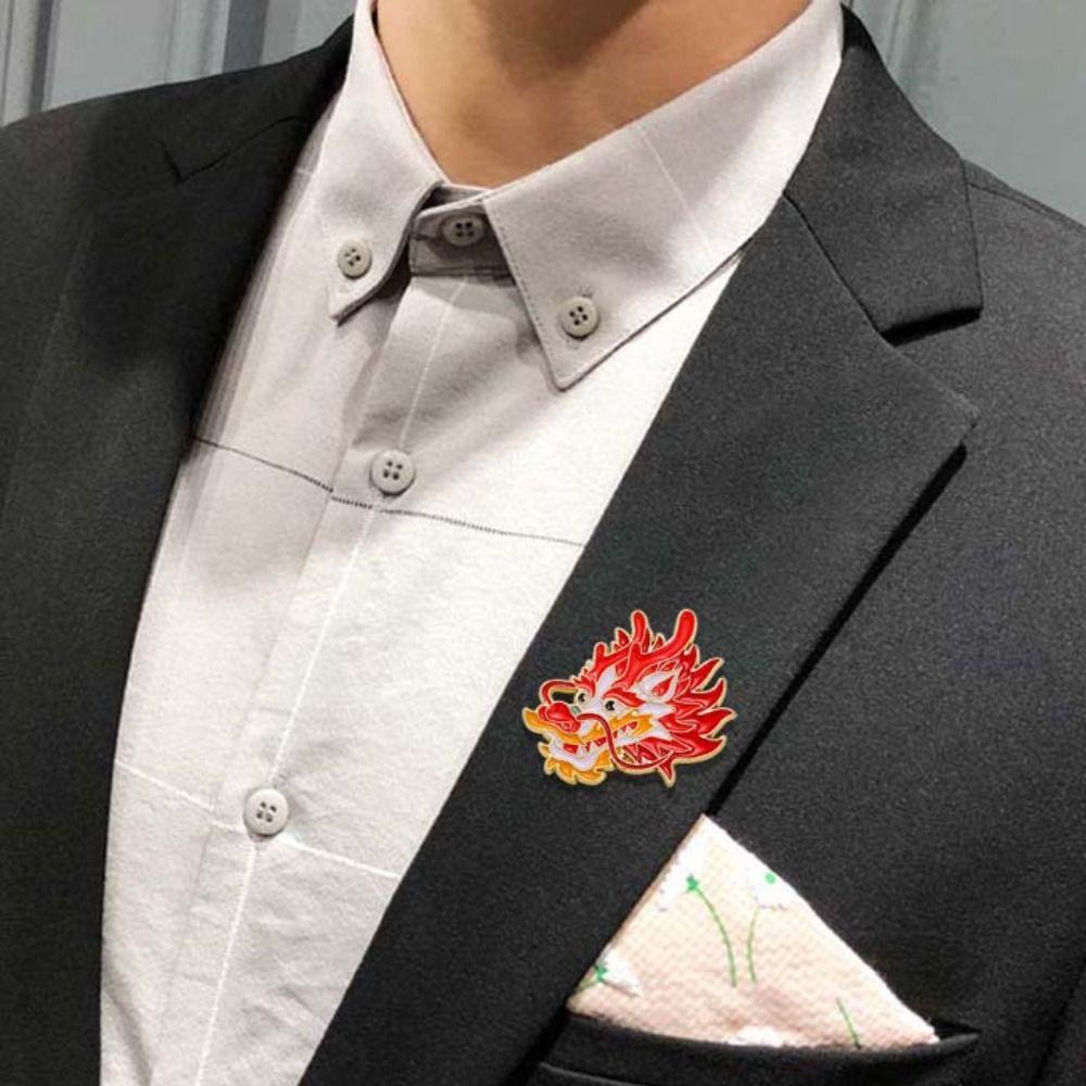 Dragon Head Dragon Head Brooch Dragon Year Cartoon Pin Brooch Cartoon Dragon Year Brooch  Kids Gift