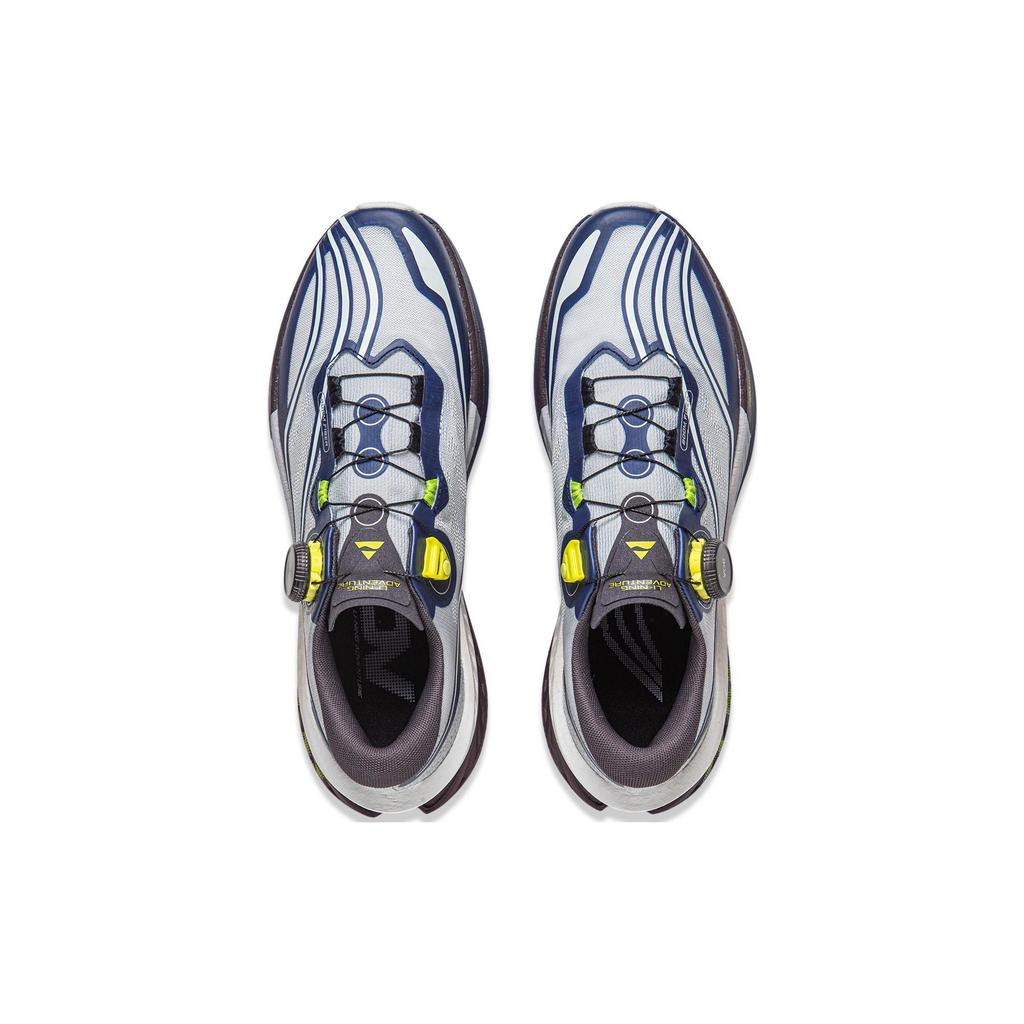 Li Ning De Lucas PRO Cushioning Slip Resistant Abrasion Resistant Low top Running Shoes Men's Gray Blue ARNT001-5