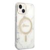 Guess GUBPP14MHMEACSH Case+ Charger Set iPhone 14 Plus / 15 Plus 6.7" white/white hard case Marble MagSafe
