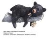 Cute Black Bear Cub Garden Statue, Tree Branch Decor with Honeycomb & Bee Accents for Outdoor Yard, Fence or Indoor Wall Decoration