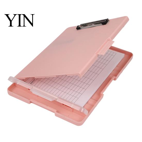 Letter Size Paper Holder for Office Plastic Clipboard with Storage And Pen Holder, Slimcase Lightweight Briefcase File Organizer Folder, Durable