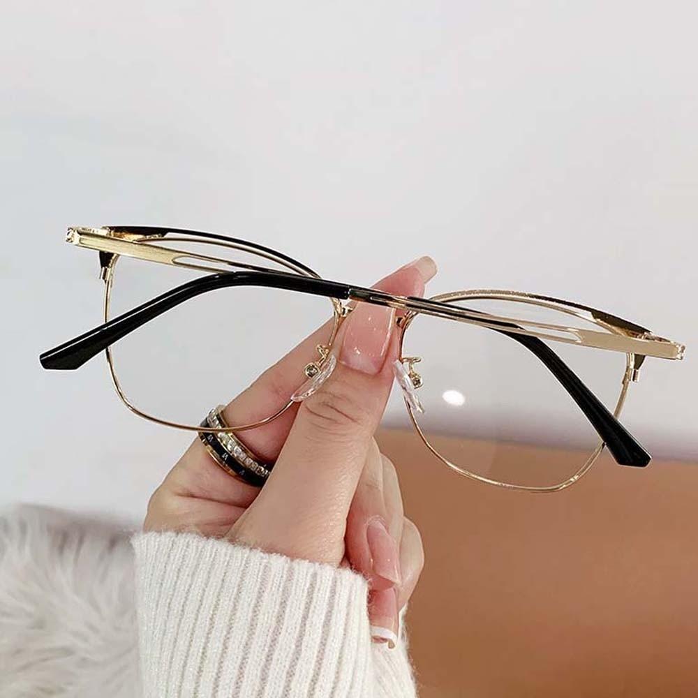 Zinc Zinc Alloy Anti Blue-lay Eyewear Lightweight Women Plain Glasses Trendy Cat Eye Glasses  Business