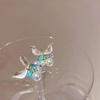 S925 Silver Needle Blue & White Butterfly Earrings: Elegant, Fashionable, Versatile Jewelry