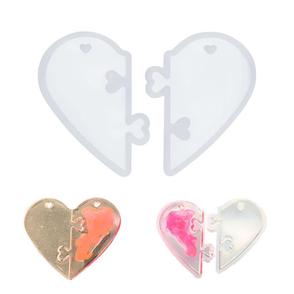 

Necklace Pendant Puzzle Heart Crystal Dropping Glue Mold Resin Mould Keychain Mold Silicone Molds