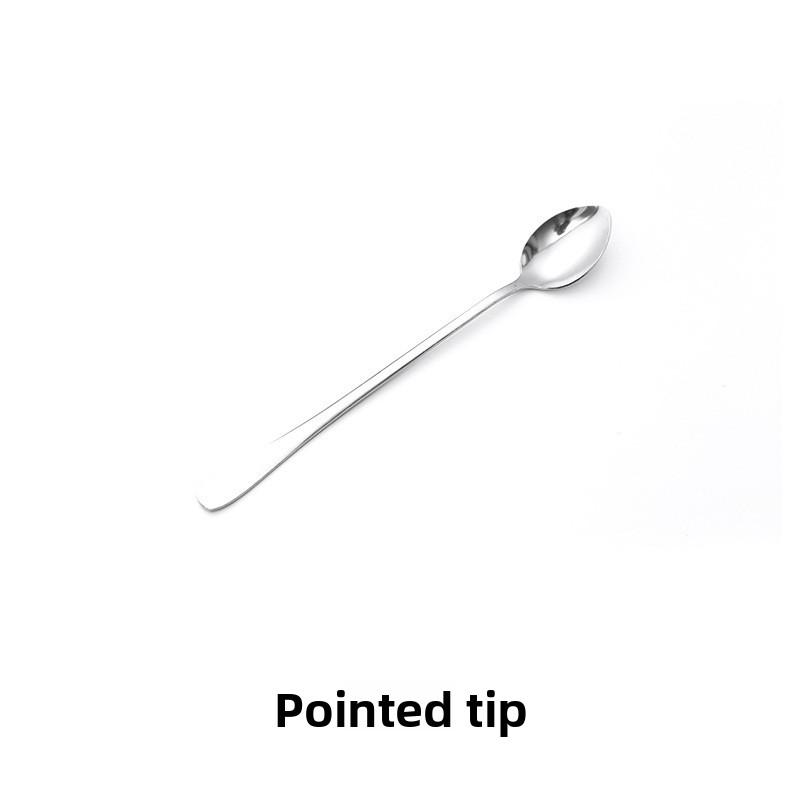 

Long-handled Spoons, Stainless Steel Household Seasoning Spoons, Mixing Spoons, Ice Spoons, Milk Tea and Coffee Spoons, Seasoning Spoons opp bagged pointed tip