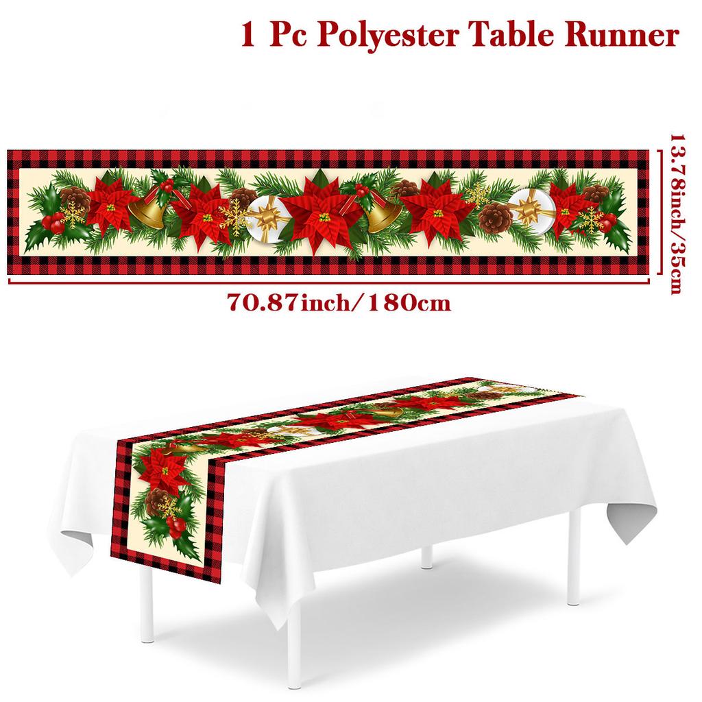 Christmas Table Runner Cloth Merry Christmas Decoration for Home 2024 Tablecloth Xmas Ornament Navidad Natal New Year Gift 2024