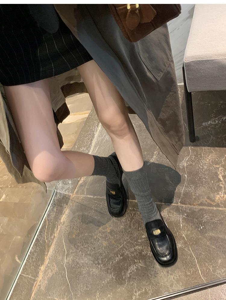 Cowhide version~ Classic women's small gold coins, retro women's flat leather socks with small leather shoes, single shoes