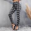 European and American Women's Pants Spring and Autumn New Fashion Versatile Black and White Grid Yarn-dyed Slim-fitting Casual High-waisted Trousers