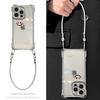 Simple Smiley Face Lanyard Suitable for Apple 16promax Mobile Phone Case Iphone13 Transparent Silicone 15 Electroplating Anti-drop