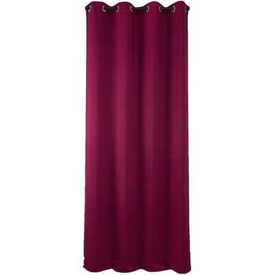Blackout Curtain - Plain Sand Effect - 100% Polyester - 140 X 260 Cm - Burgundy Red